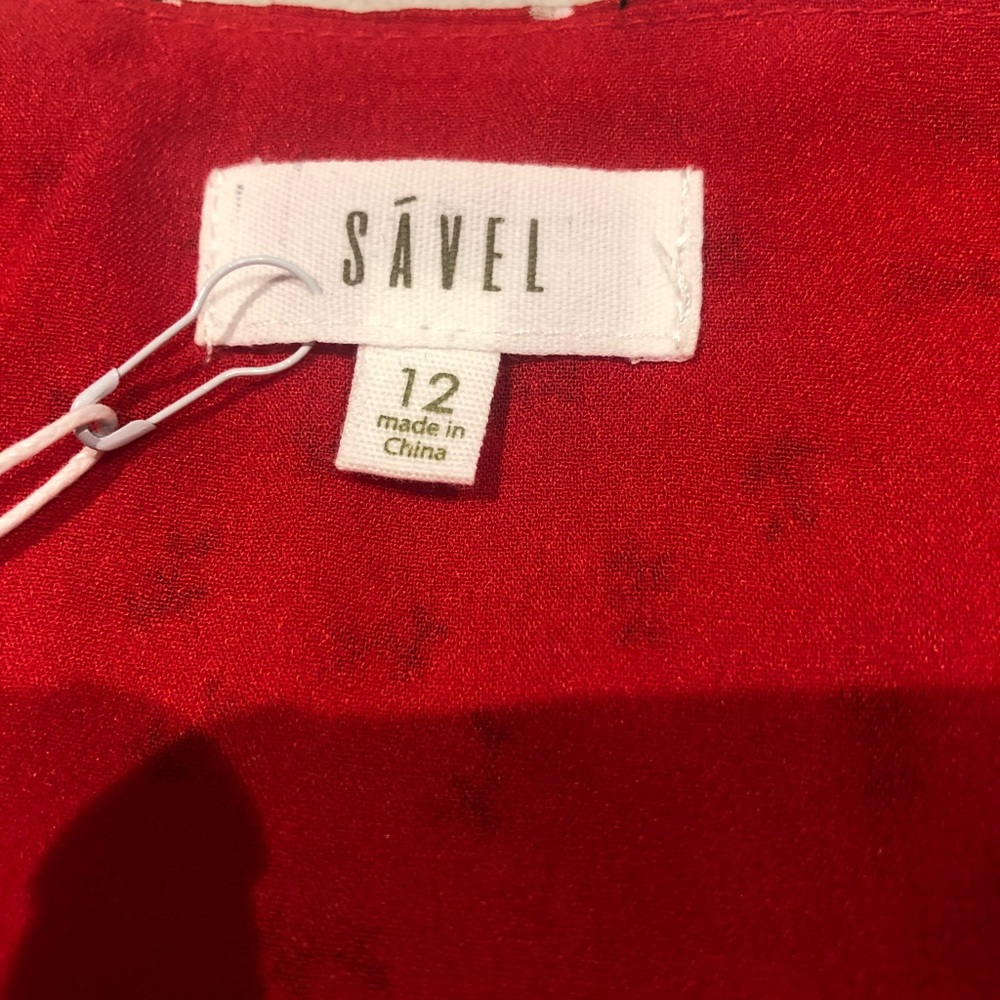 BNWT Savel Red Floral Long-sleeved Amelia Mini Dress size 12 - Picture 9 of 11